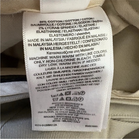 Brooks Brothers Advantage Chino Milano Pants Beige Men’s Size 37W 30L - Picture 6 of 7